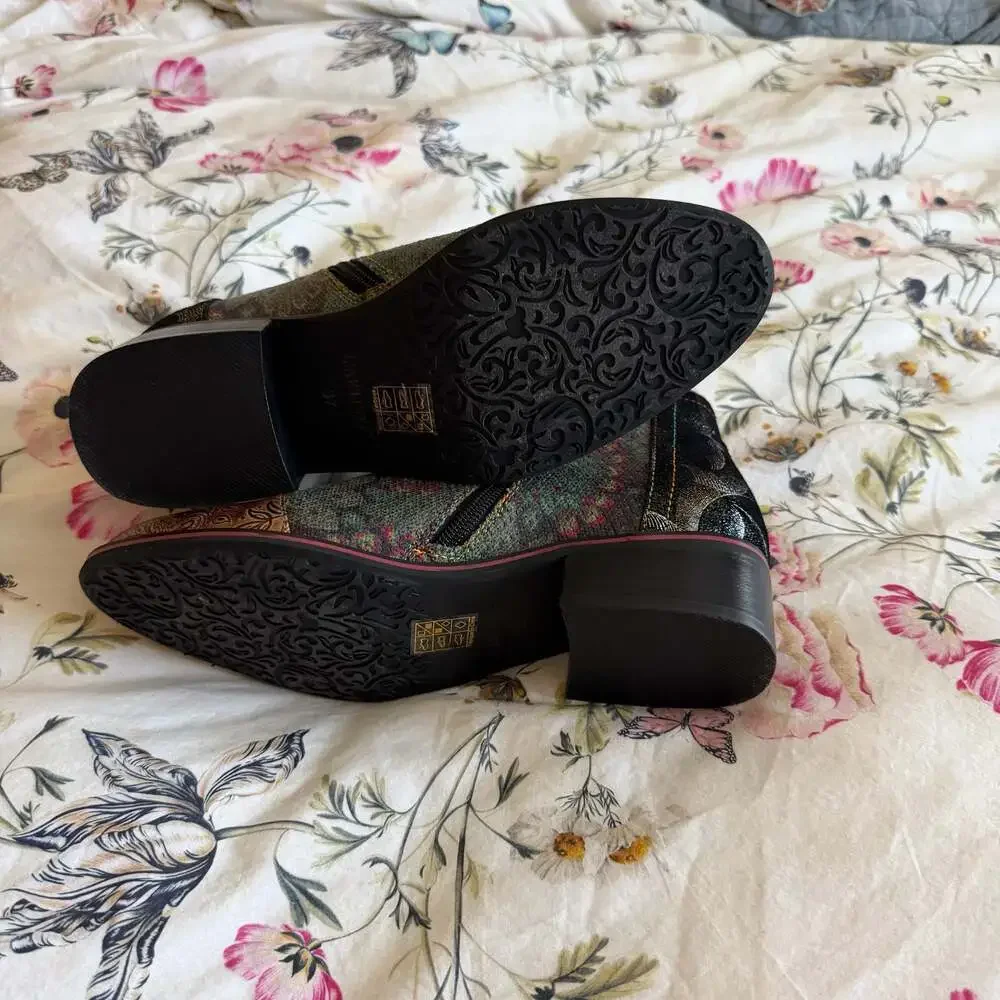 Spring Step L'Artiste Georgiana-Scope Olive Multi Leather Ankle Booties - Picture 4 of 6